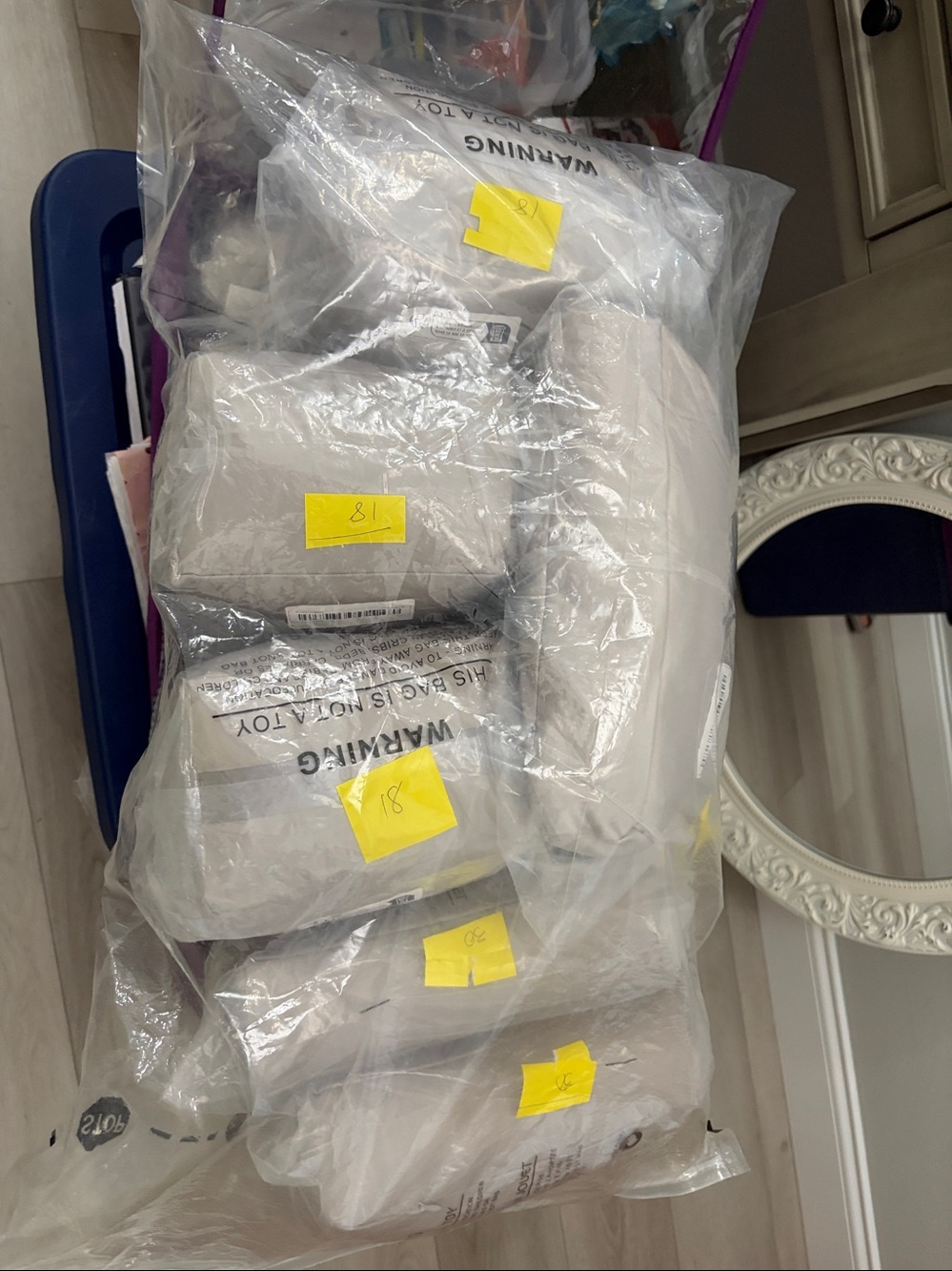 Order of purse pillows 8 each set